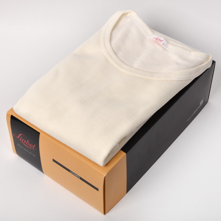 Maglia intima uomo girocollo Liabel mezza manica lana cotone 0532123
