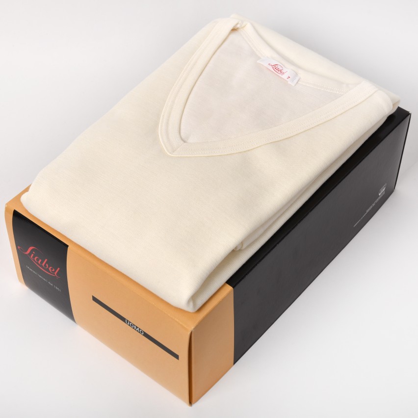 Maglia uomo lana Liabel a punta manica corta 0532153 lana cotone