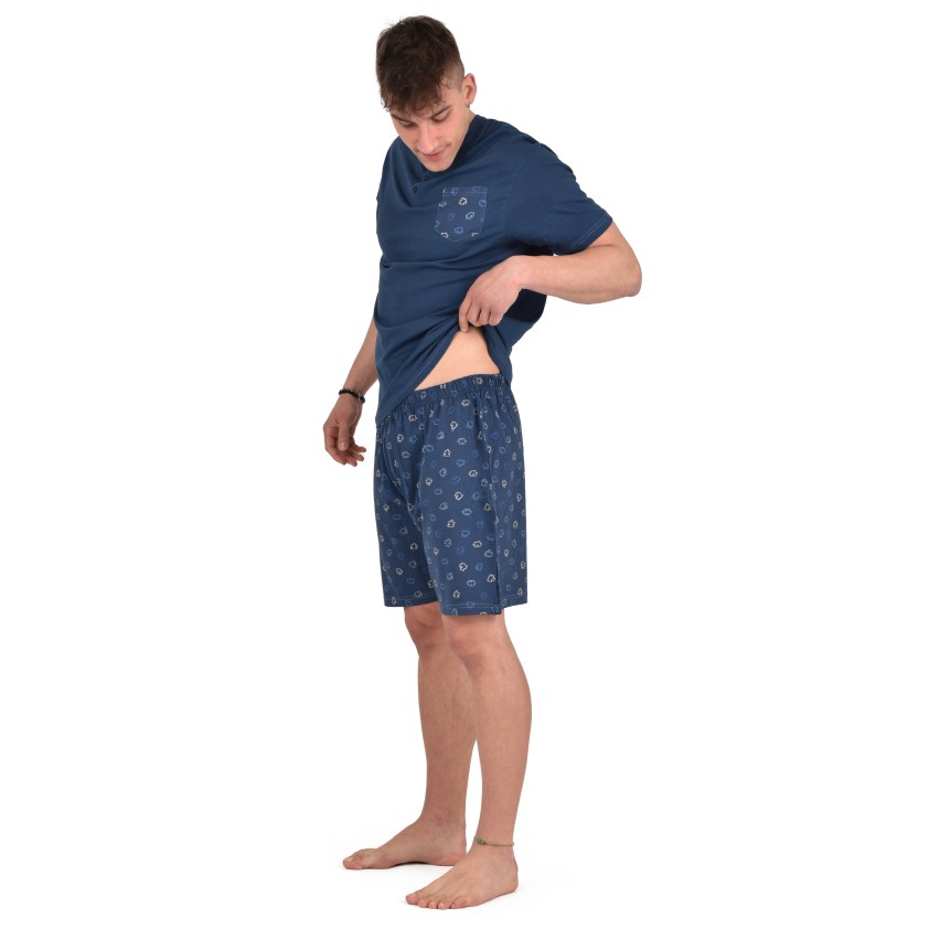 Pigiama uomo cotone estivo corto Cippi puzzle 0952-S23