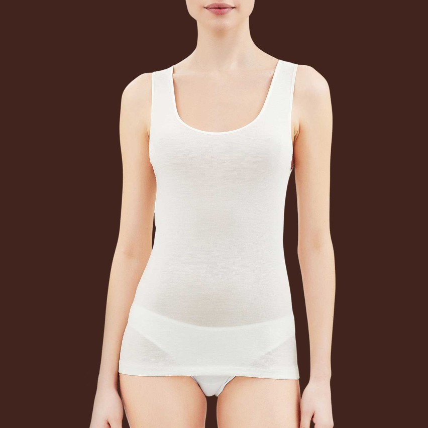 Canotta donna spalla larga lana e seta Ragno 074022