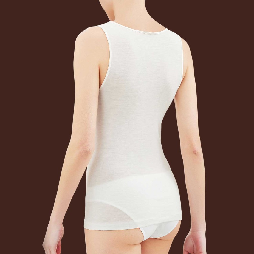 Canotta donna spalla larga lana e seta Ragno 074022