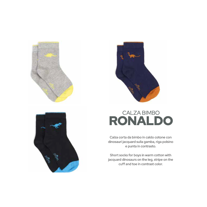 Calzino in caldo cotone bimbo Pompea Junior Ronaldo 6 paia