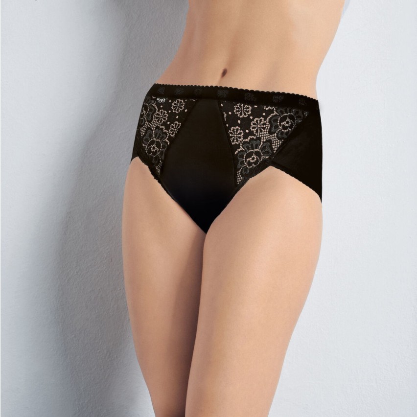 Slip donna sloggi chic midi cotone e pizzo 4 pezzi