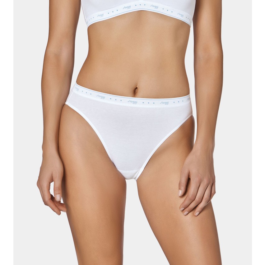 Slip donna Sloggi 100 tai  sgambati cotone 2 pezzi
