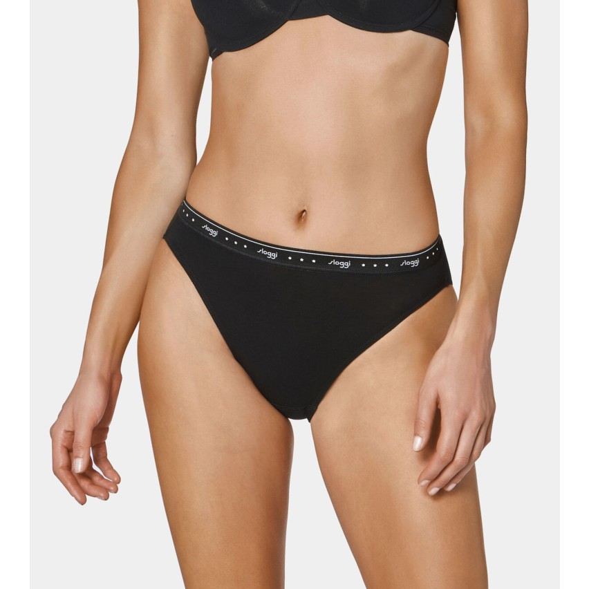 Slip donna Sloggi 100 tai  sgambati cotone 2 pezzi