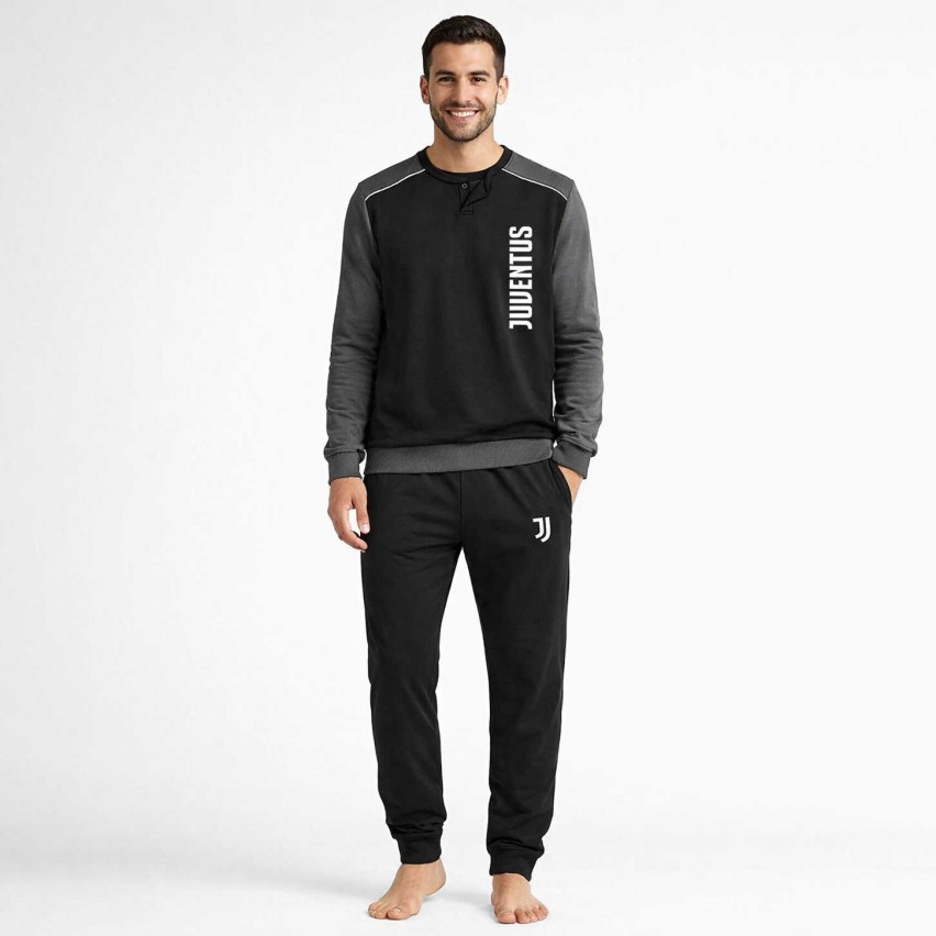 Pigiama ufficiale Juventus in caldo cotone bianconero PIGJ 1190