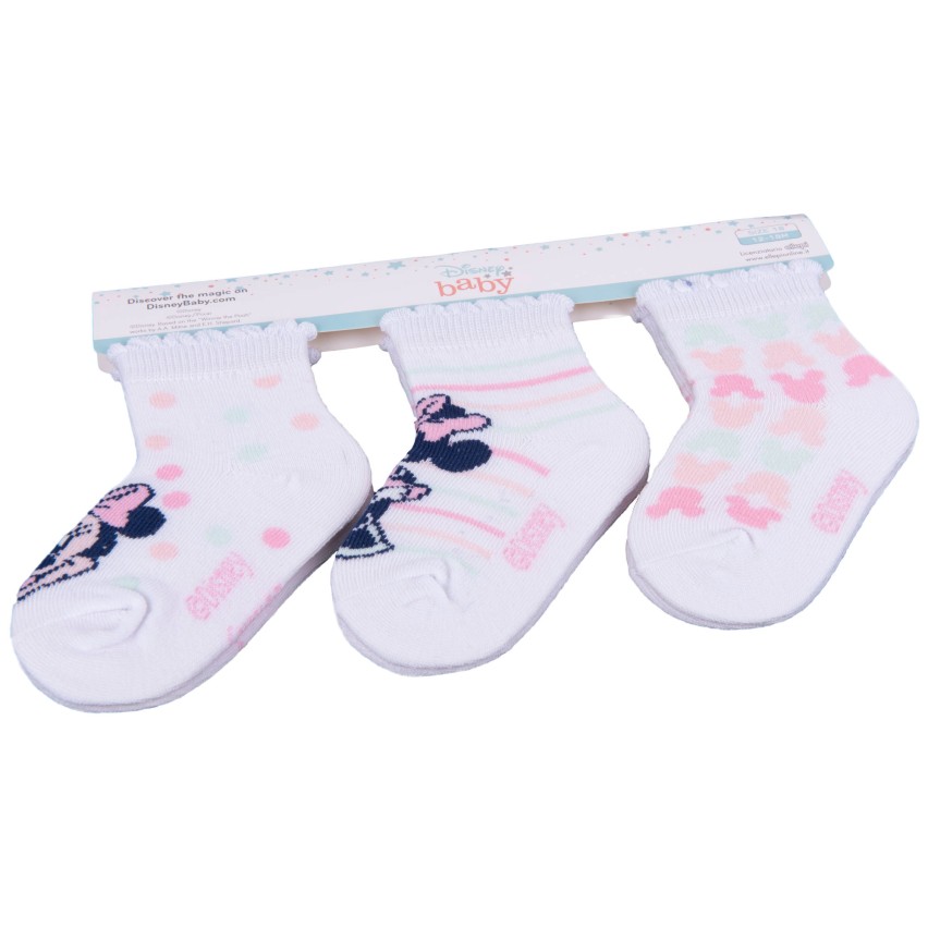 Calzini neonata Disney 1543 Minnie 3pz. Bianco