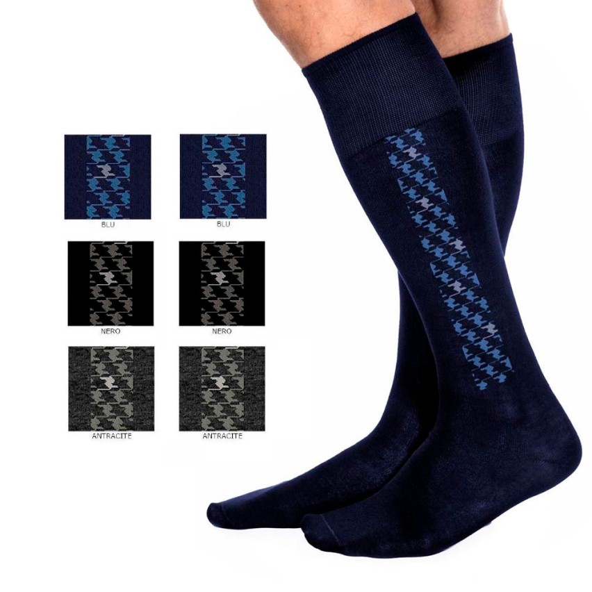 6 Paia Calze Uomo Cotone Eleganti - Calzini Lunghi Business, Taglie 39-46, Confezione Regalo