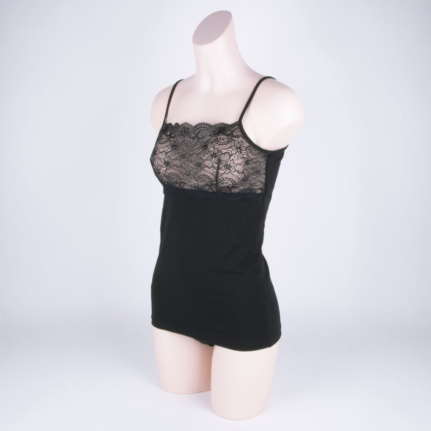 Canotta donna Rossoporpora DR670 spalla stretta con pizzo