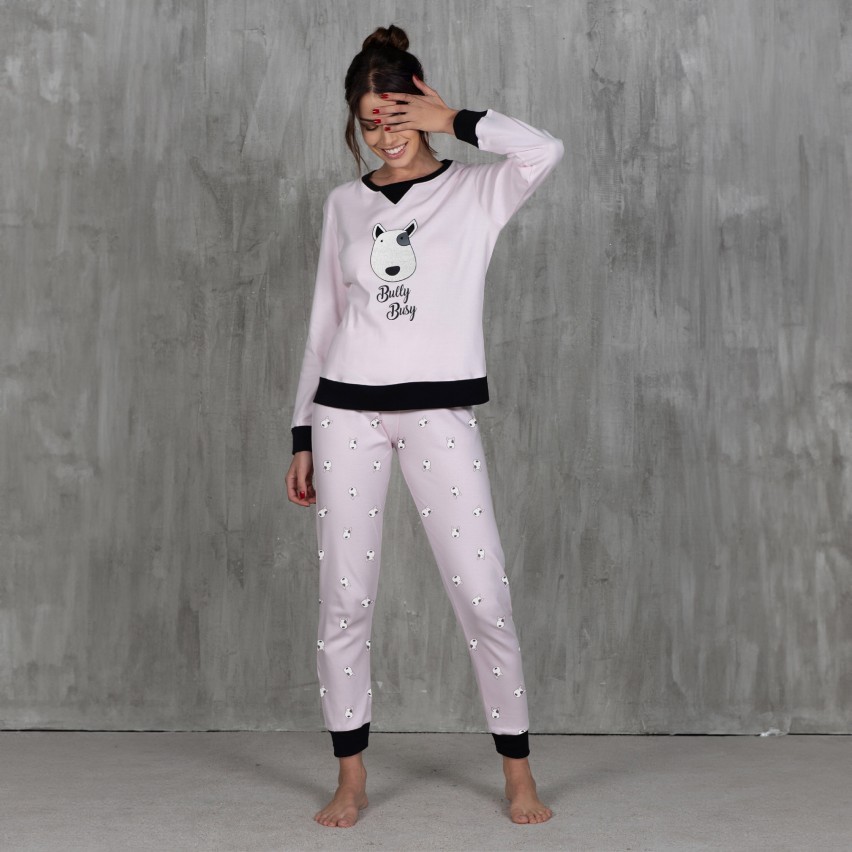 Pigiama Donna con tenero cagnolino in caldo cotone Cippi 2321 