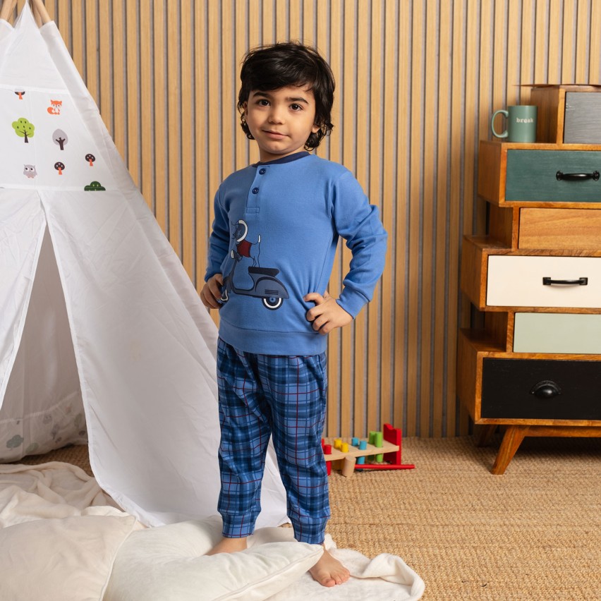 Pigiama bimbo tartan 100% caldo cotone Biancaluna 25U00406