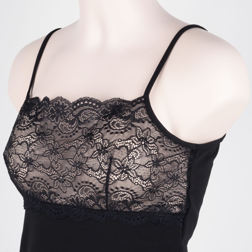 Canotta donna Rossoporpora DR670 spalla stretta con pizzo