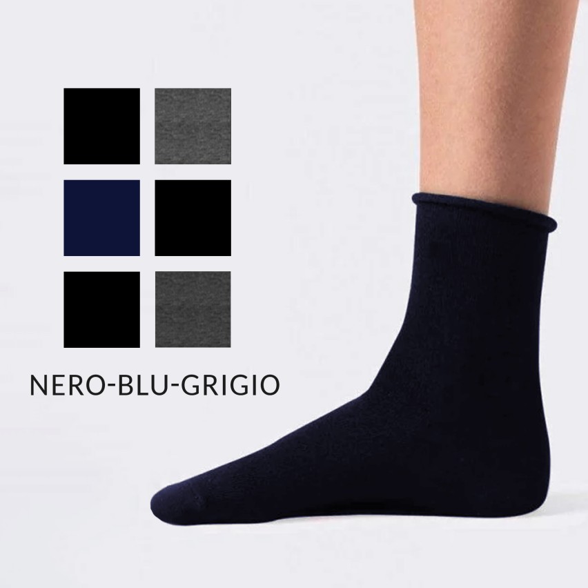 Calze donna invernali Meritex 3326 corte senza polsini 6 paia