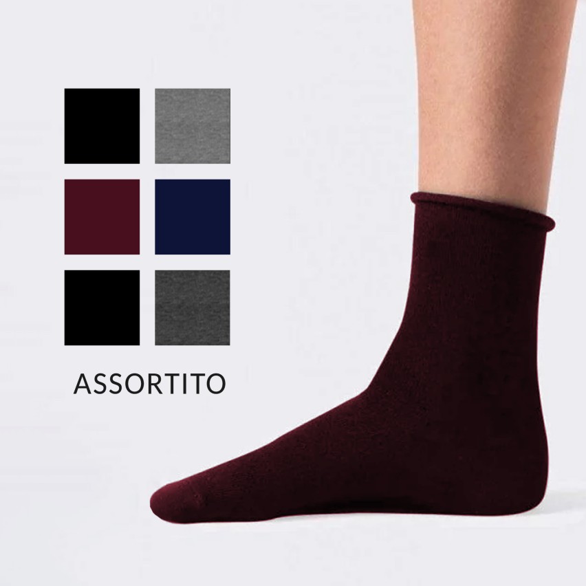 Calze donna invernali Meritex 3326 corte senza polsini 6 paia