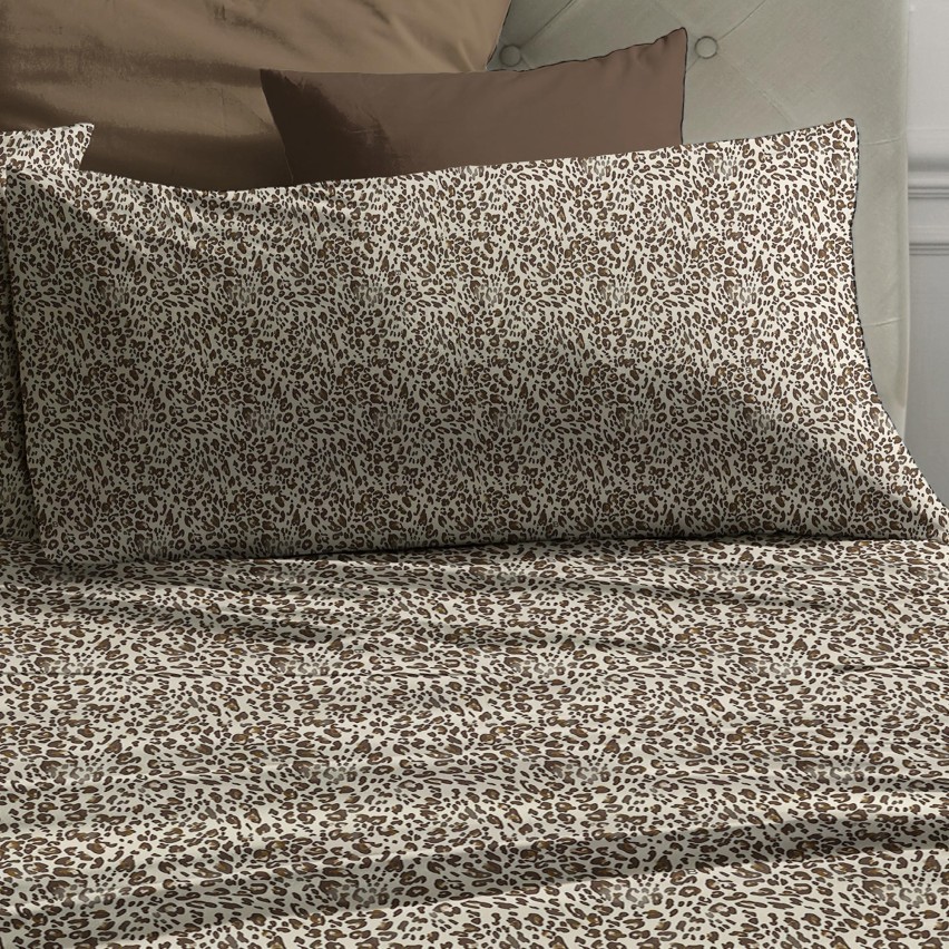 Completo Letto Matrimoniale Leopardato in 100% Cotone Laura Biagiotti 