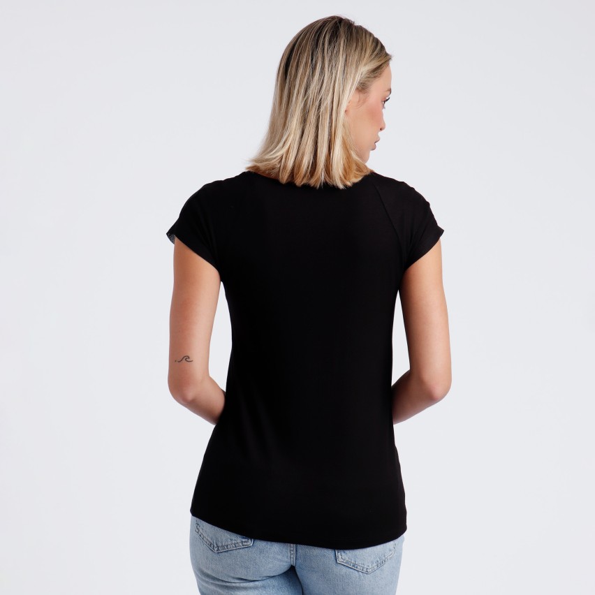 Sottogiacca donna Admas mezza manica 43488 con tulle nero