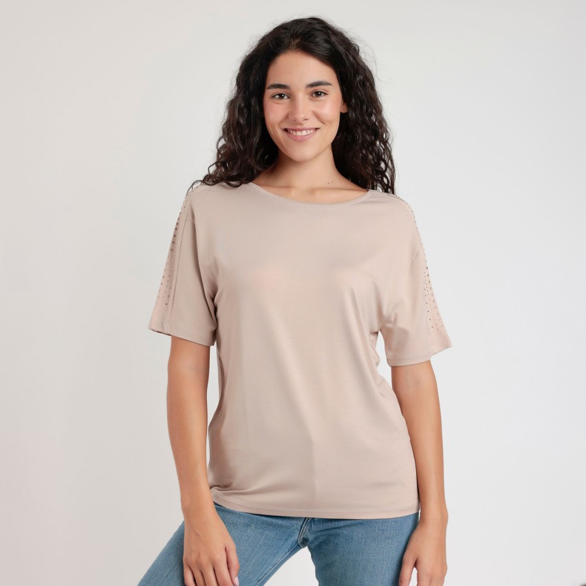 Maglia donna con strass in viscosa Admas 43628