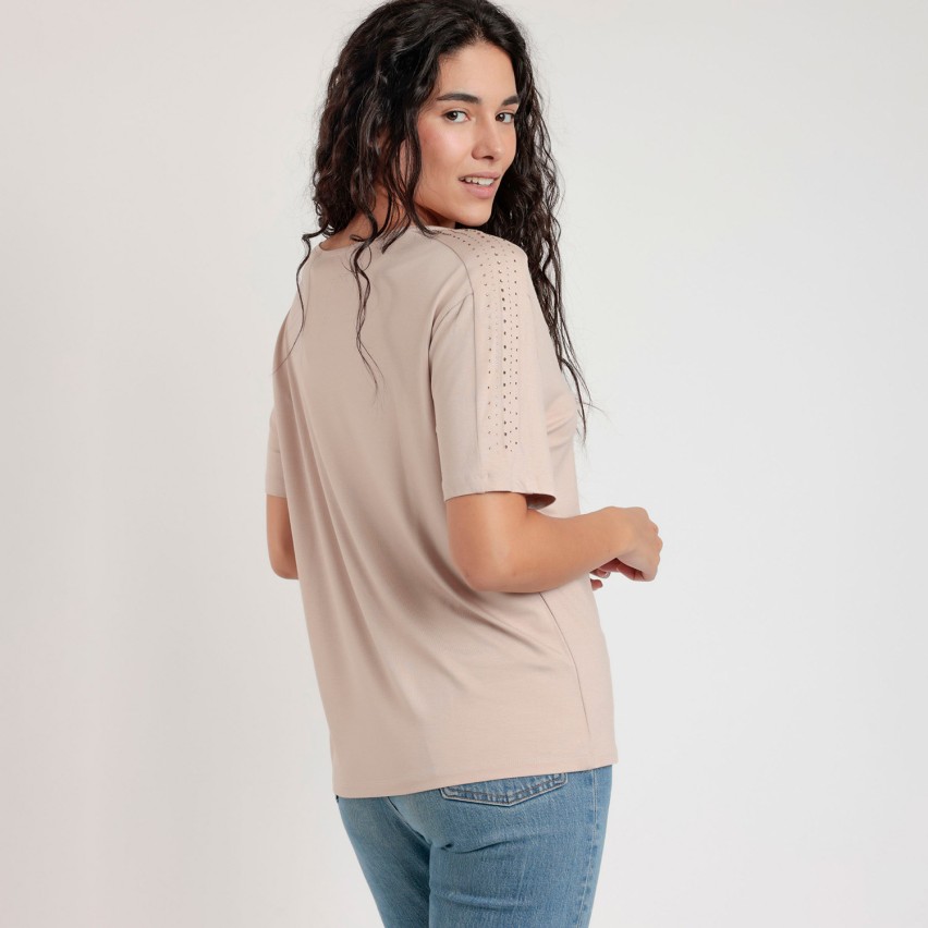 Maglia donna con strass in viscosa Admas 43628