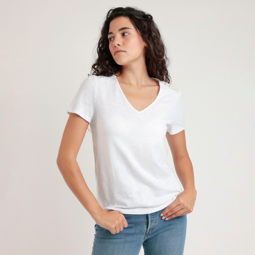 Maglia Donna 100% Cotone ricamo sul retro Admas 43629