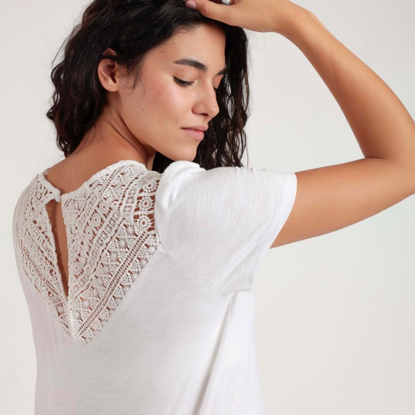 Maglia Donna 100% Cotone ricamo sul retro Admas 43629