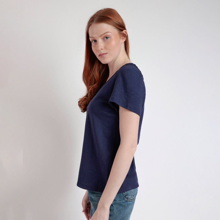 Maglia Donna 100% Cotone ricamo sul retro Admas 43629
