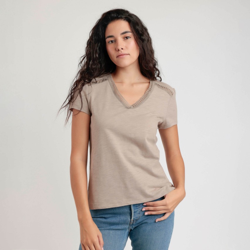 Maglia con scollo uncinetto a v Admas 43630