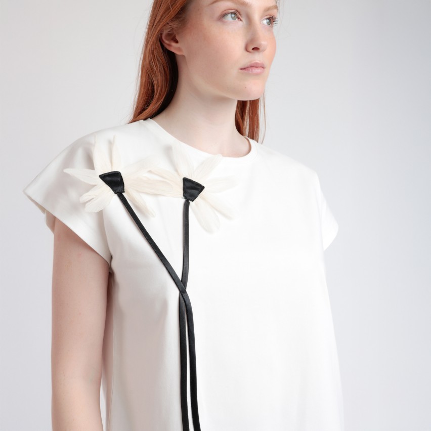 Maglia Donna con fiore 3D in cotone Admas 43643