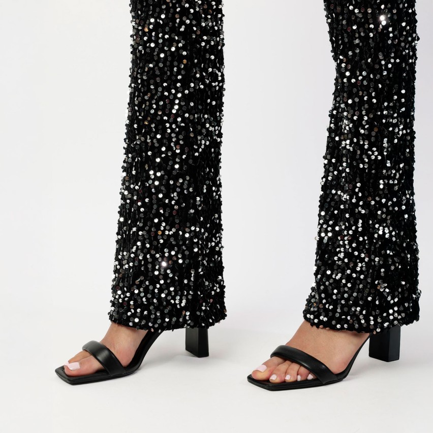 Pantalone donna a zampa con paillettes Admas 49214