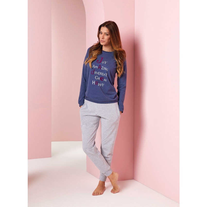 PIGIAMA DONNA MANICA LUNGA CON POLSINI 77876 LINCLALOR - Foto 5