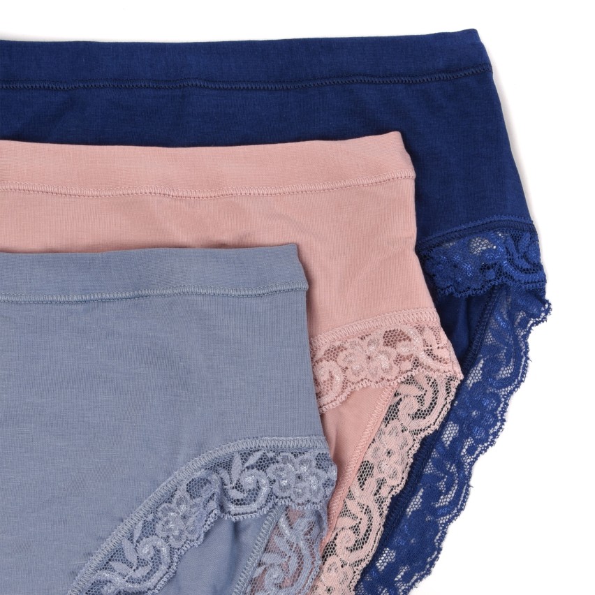 Slip donna midi Jadea 532 in cotone modal e pizzo 3 pezzi
