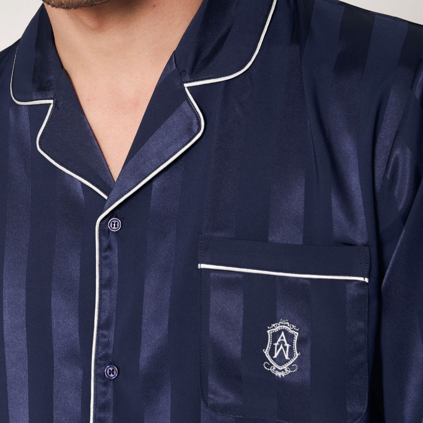 Pigiama uomo Admas 55312 aperto raso blu