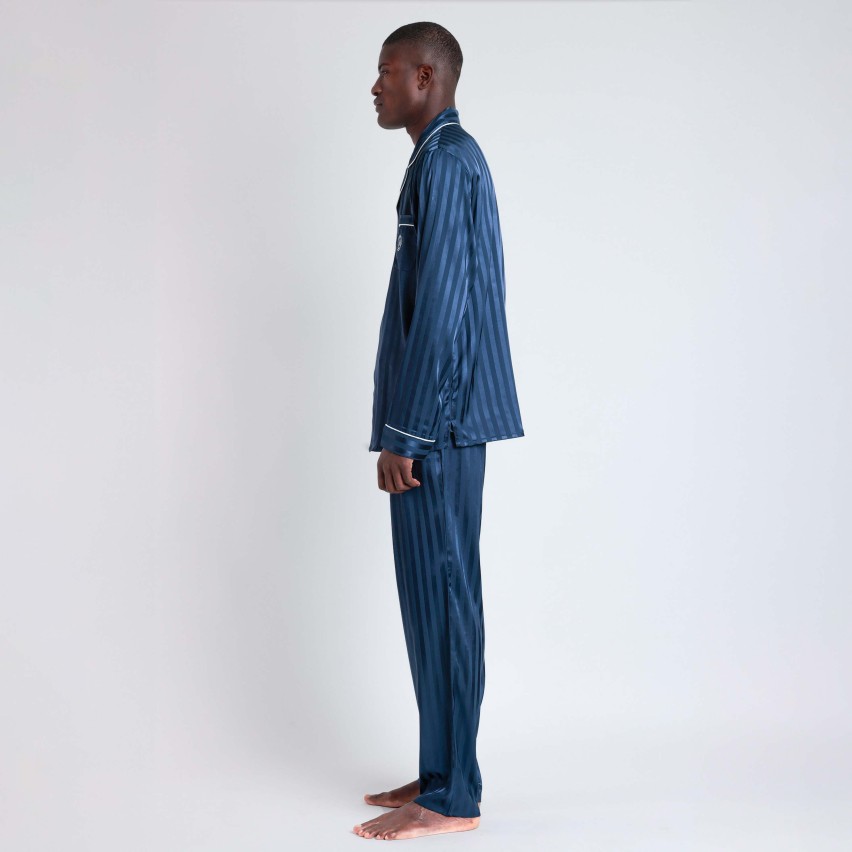 Pigiama uomo Admas 55312 aperto raso blu