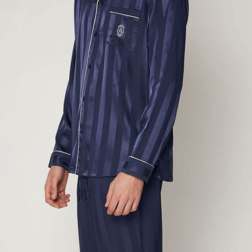 Pigiama uomo Admas 55312 aperto raso blu