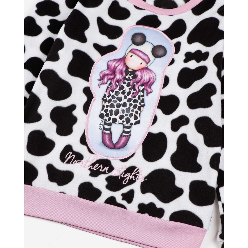 Pigiama bambina pile maculato e rosa bambolina Santoro Gorjuss 56627