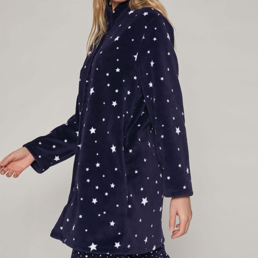 Lovable vestaglia donna pile polar bottoni+cinta Bordeaux