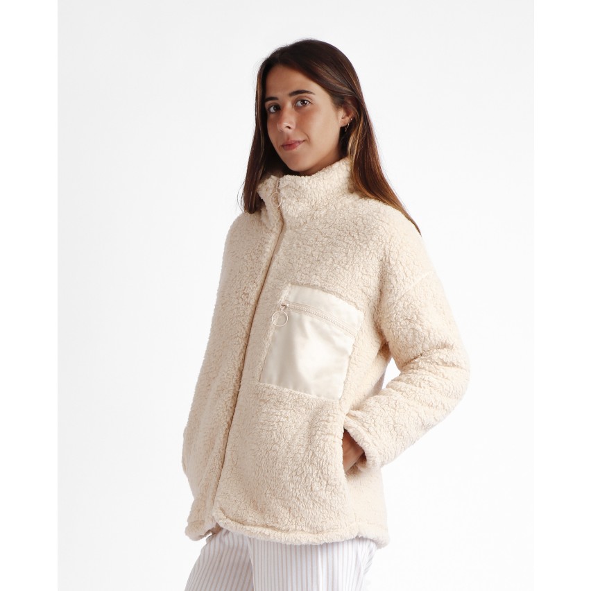 Giacca In Pile E Sherpa Con Zip Donna - Calda E Morbida Per L'Inverno - Foto 2