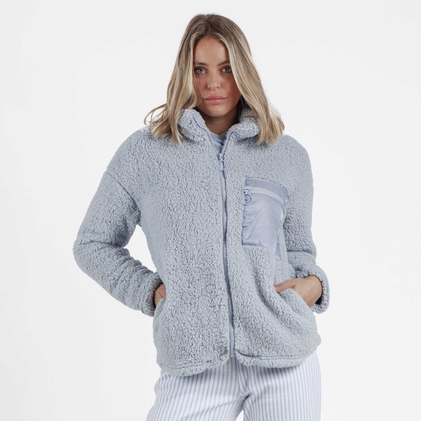 Generico Giacca Pile Donna Leggera Oversize Giacche Imbottita Con Zip Invernale Elegante Giacca Da Camera Peluche Teddy Comodo Morbido Giubbino Trekking Manica Lunga Giubbotto Curvy Casa Caldo