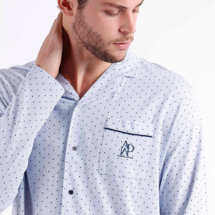 Pigiama uomo maglia aperta cotone e viscosa Admas 60310