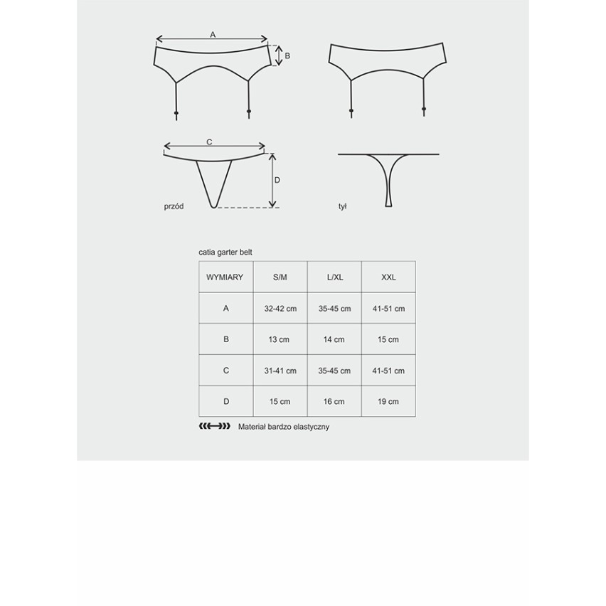 Sexy reggicalze + perizoma Obsessive Catia Garter Belt pizzo