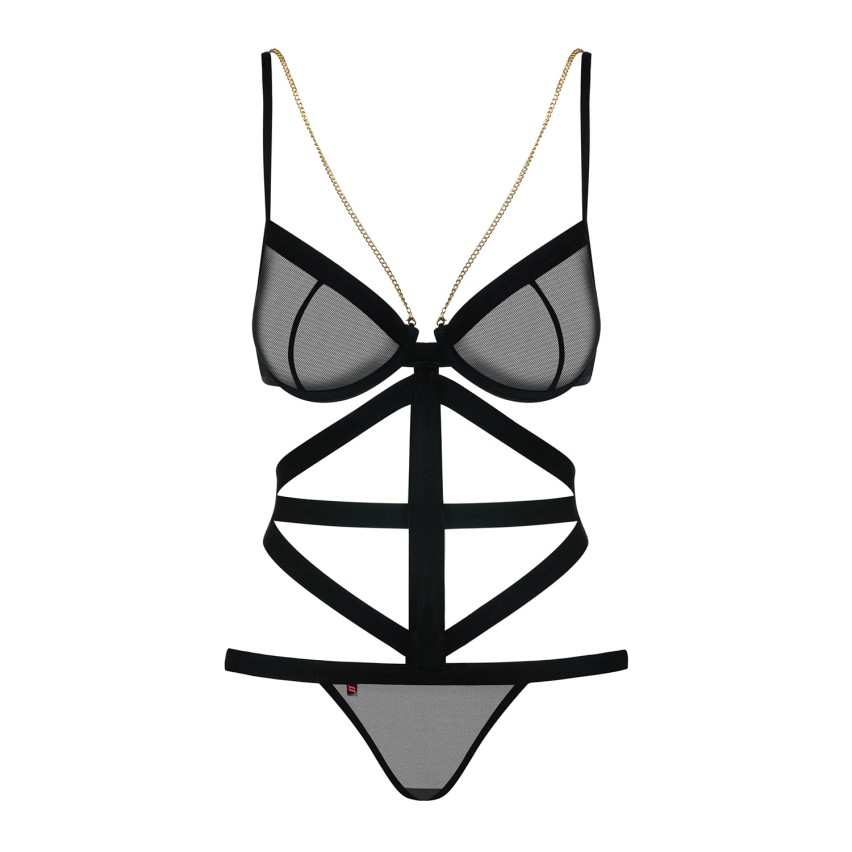 Sexy Body Obsessive Bondy Teddy con cinghie nero 