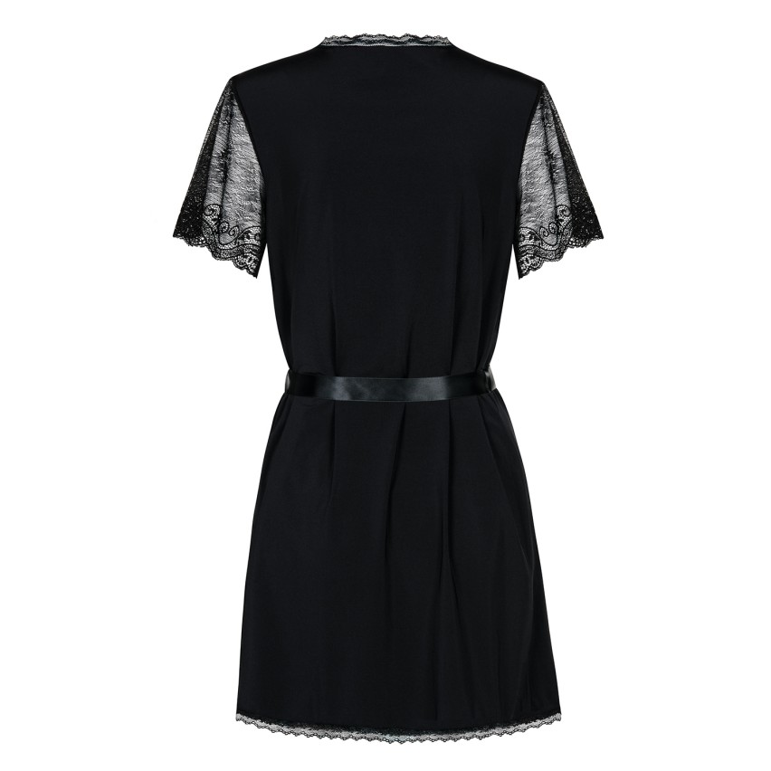 Sensuale vestaglia Obsessive Miamor Robe + perizoma nero 2 pz.