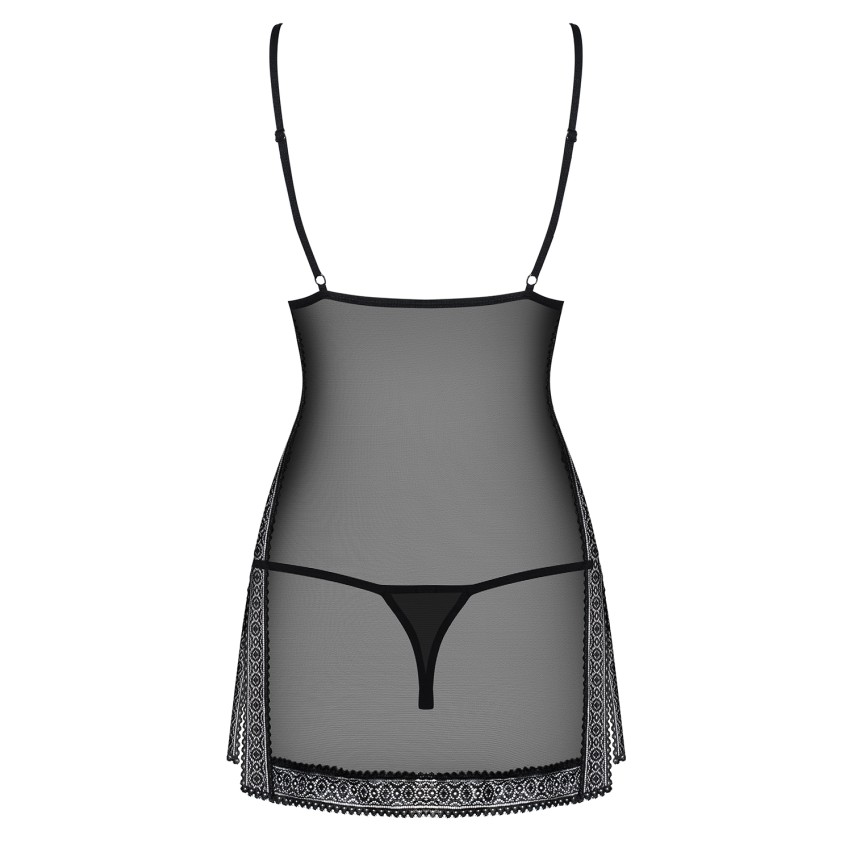 Sexy Chemise e thong 862-che-1 Obsessive tulle e pizzo