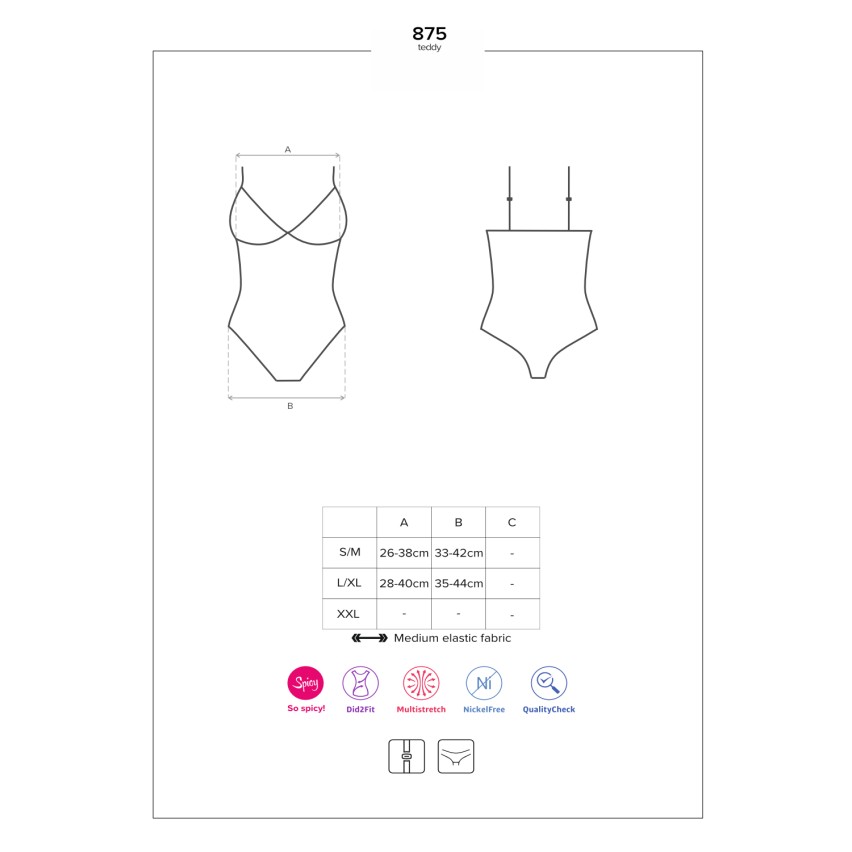 Body a stringhe aperto sexy Obsessive 875-ted-1