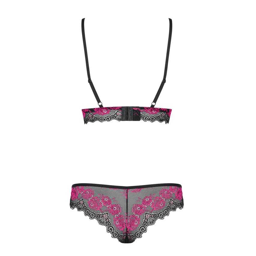 Sexy coordinato reggiseno + brasiliana Obsessive tulia set nero
