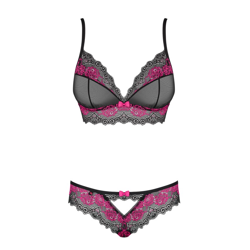 Sexy coordinato reggiseno + brasiliana Obsessive tulia set nero