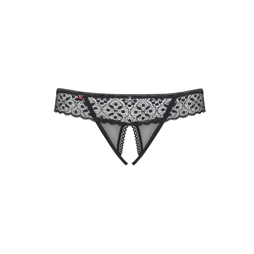 Sexy perizoma Obsessive Shibu Crotchless Thong cavallo aperto nero