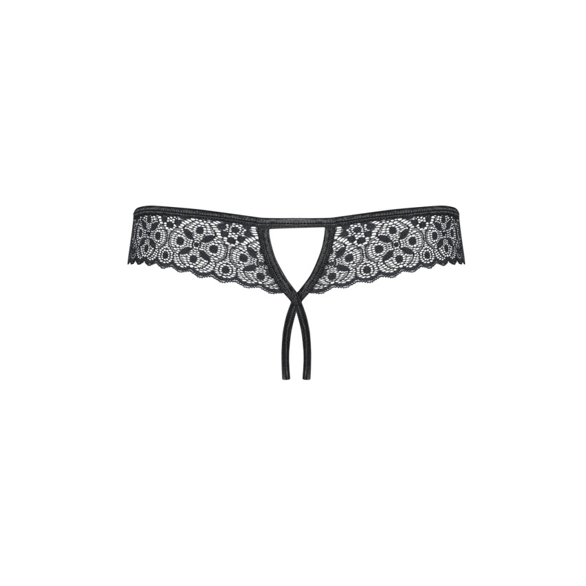 Sexy perizoma Obsessive Shibu Crotchless Thong cavallo aperto nero