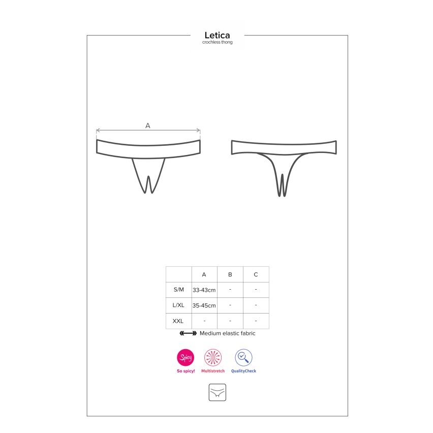 Sexy perizoma Obsessive Letica Crotchless Thong cavallo aperto