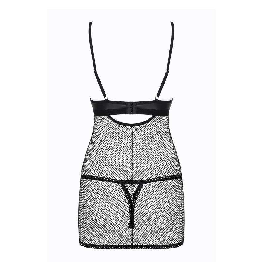 Sexy mini dress + perizoma a rete Obsessive Redella chemise e thong sottoveste 