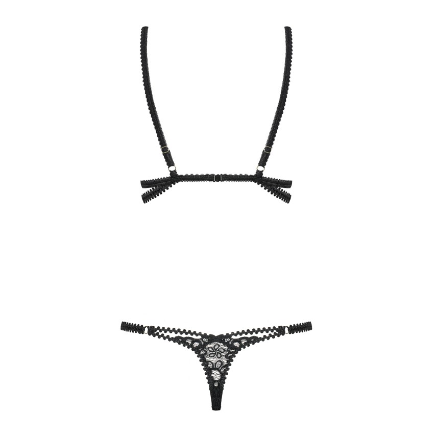 Completino sexy obsessive mixty teddy nero ricamato